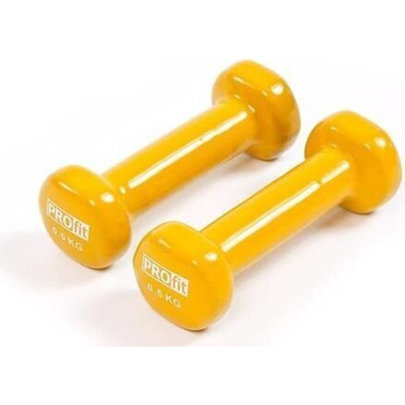 Vinila hanteles Profit DK4102 2x0,5kg, dzeltenas