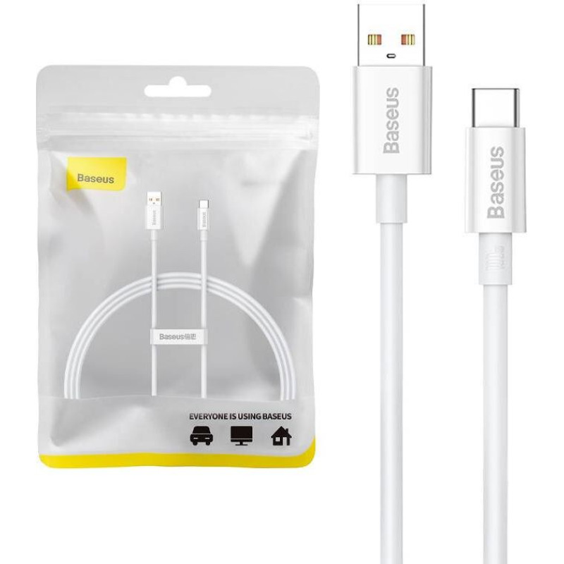 Baseus kabeļu savienojums Superior USB - USB-C 1,0m mēness balts 100W P10320102214-01