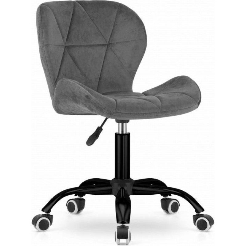 Leobert Office swivel chair with wide backrest, dark gray velvet