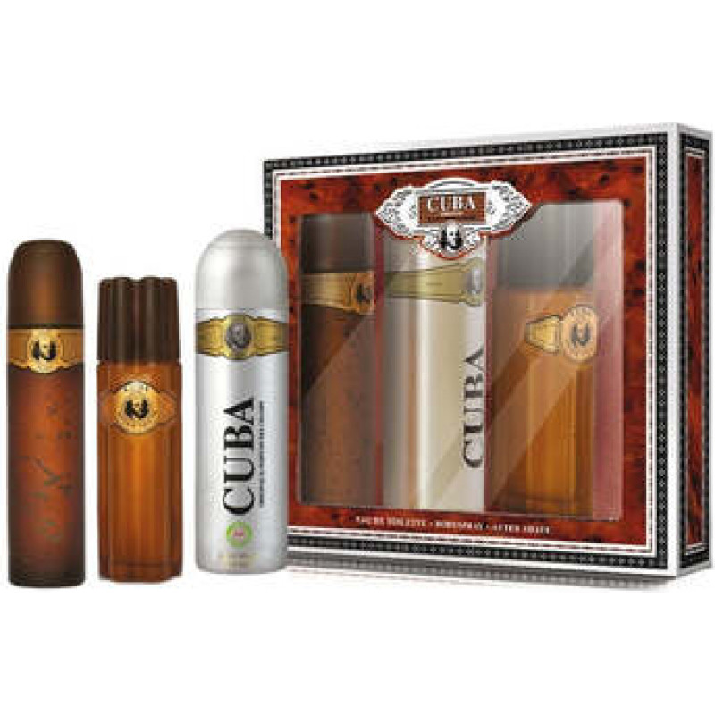 Cuba Gold Gift Set EDT 100 ml After Shave Cuba Gold 100 ml and deospray Cuba Gold 200 ml
