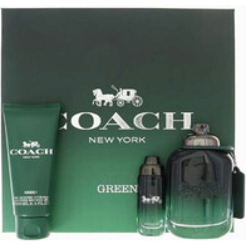 Coach Green for Men Gift set EDT 100 ml, miniature EDT 15 ml and shower gel 100 ml