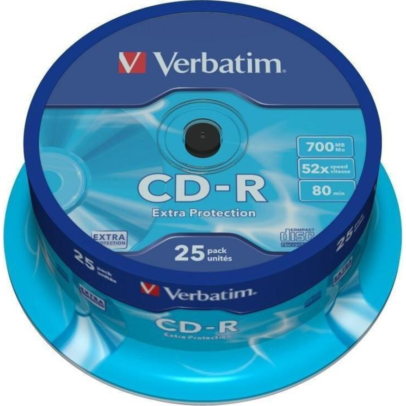 Verbatim CD-R Extra Protection 700MB 52x 25gb. spindle iepakojumā