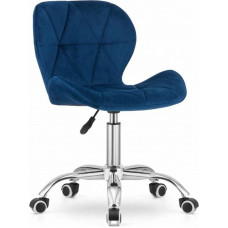 Leobert Swivel Office Chair with Wide Backrest Velvet Navy Blue