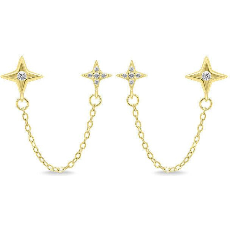 Brilio Silver Stilīgi apzeltīti auskari ar ķēdīti EA717Y sBS2922