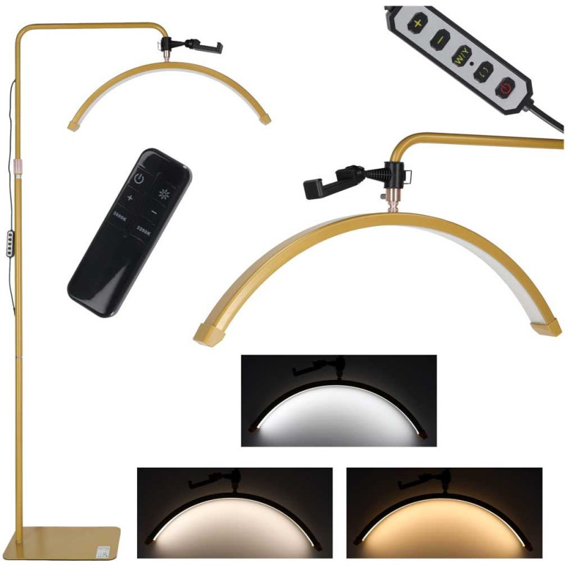 Lampa do przedłużania rzęs LED 36W regulowana kosmetyczna bezcieniowa łuk złota