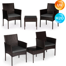 Multigarden Komplet mebli ogrodowych z technorattanu 2 krzesła stolik ciemny brąz MultiGarden