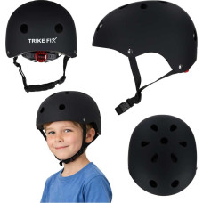 Trike Fix bērnu velosipēdu ķivere regulējama LED M 55-58cm melna