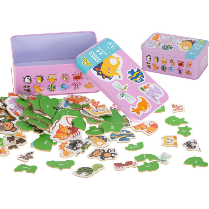 Puzles kārbā dzīvnieki 24 puzles