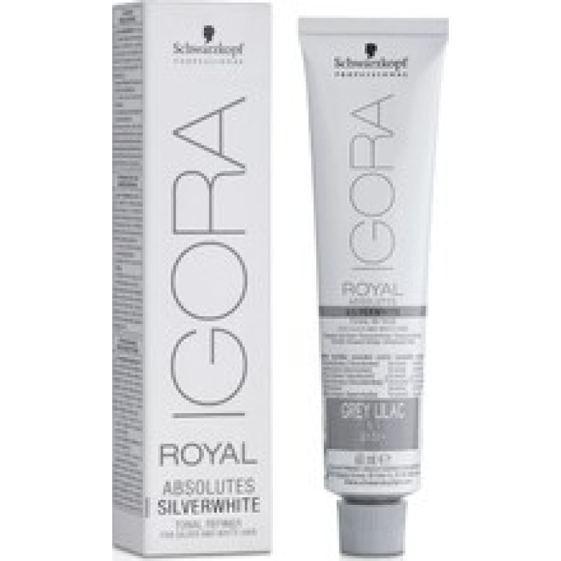 Schwarzkopf Professional Igora Royal SilverWhite Permanent White Refining Color Creme - Demi-permanentn&iacute; barva pro lehk&eacute; nat&oacute;nov&aacute;n&iacute; b&iacute;l&yacute;ch vlasů