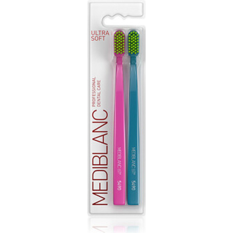 Mediblanc Ultra Soft Růžov&yacute;/Modr&yacute; - Zubn&iacute; kart&aacute;ček 2 ks