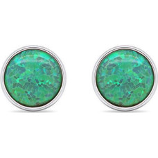 Brilio Silver Sudraba auskari ar kniedēm ar zaļiem sintētiskiem opāliem EA579WG sBS2460