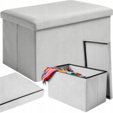 RUHHY Pūfis 60x30x30 cm, Pelēks, Ūdensizturīgs