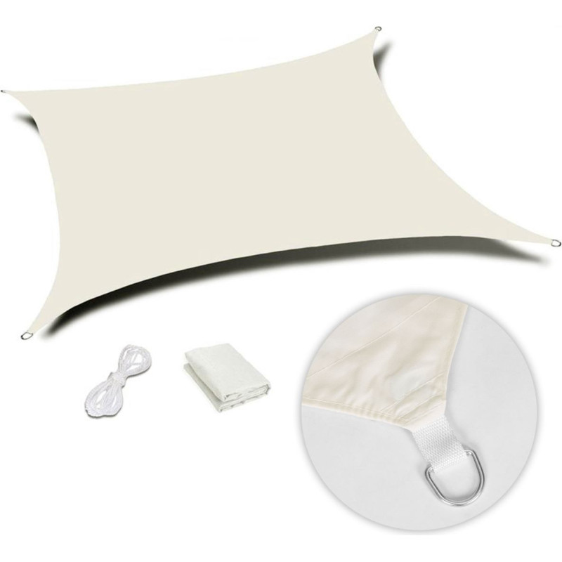 Multigarden Square sunshade sail, 5x5 m, waterproof canopy, beige, MultiGarden