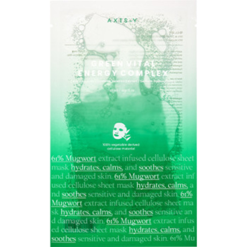 Axis-Y Green Vital Energy Complex Sheet Mask - Pl&aacute;t&yacute;nkov&aacute; maska