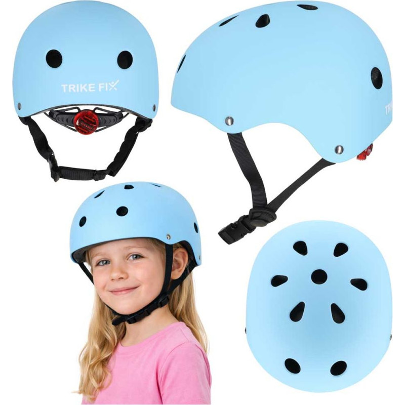 Trike Fix bērnu velosipēdu ķivere regulējama LED M 55-58cm zila