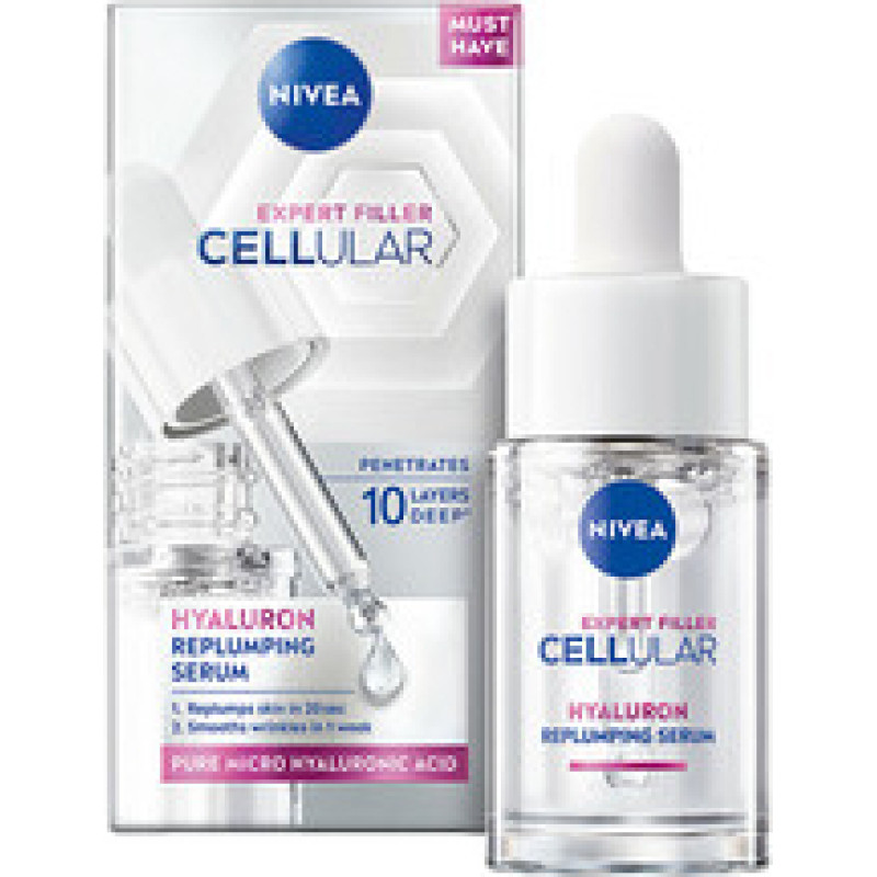 Nivea Cellular Expert Filler Hyaluron - Hydratačn&iacute; s&eacute;rum proti vr&aacute;sk&aacute;m