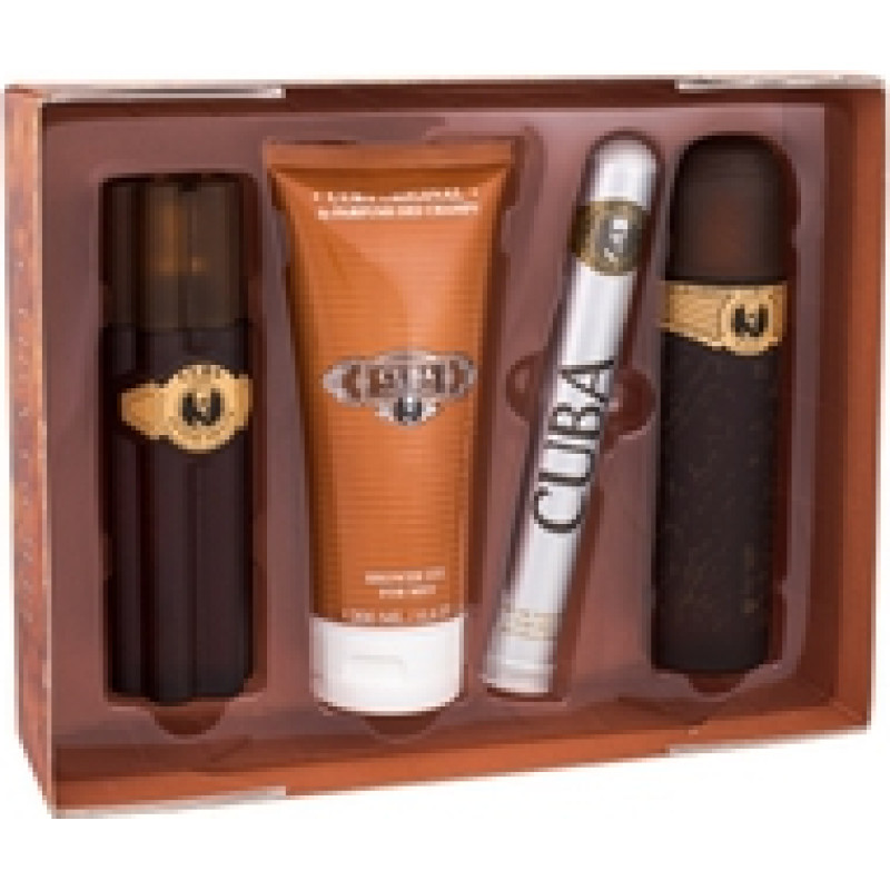 Cuba Gold Gift Set EDT 100 ml, After Shave Cuba Gold 100 ml, Shower Gel Cuba Gold 200 ml and Cuba Gold EDT 35 ml