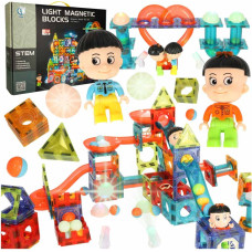 Magnētiskā marmora bumbiņu trase gaismas 202 gab.