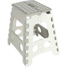 Neslīdošs saliekams taburete, 39 cm augsts, gaiši pelēks