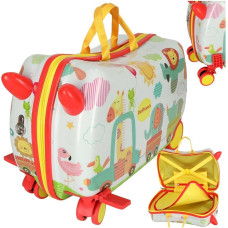 Bērnu ceļojumu koferis uz riteņiem ar dzīvniekiem