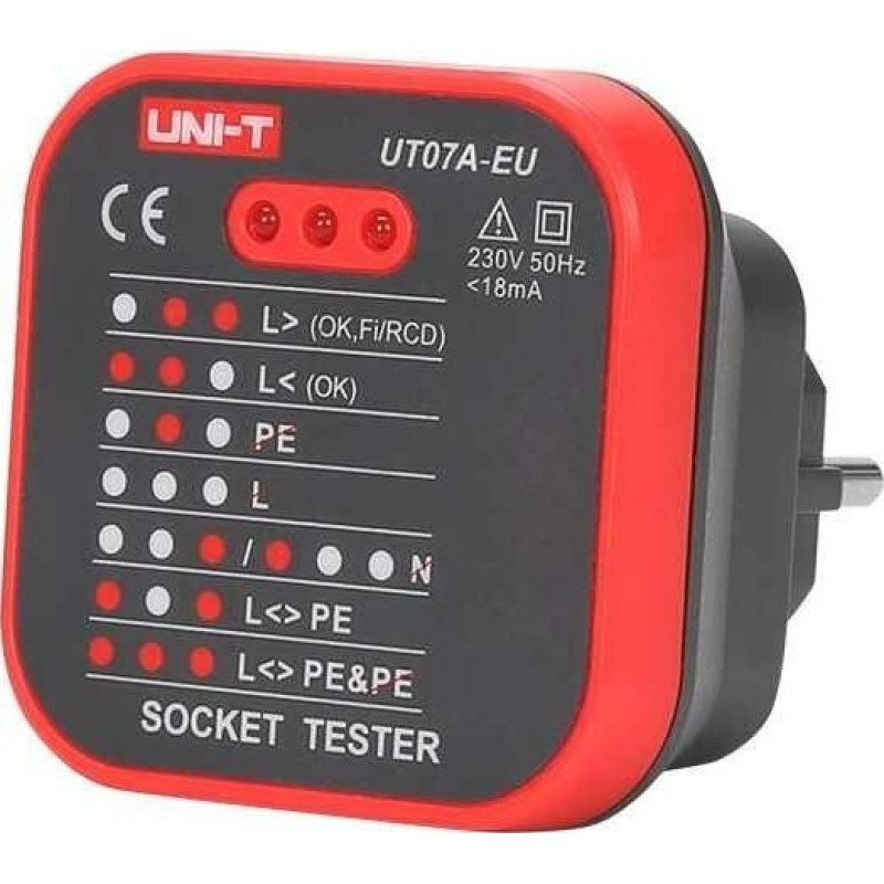 230V kontaktligzdas testeris Uni-T UT07A-EU