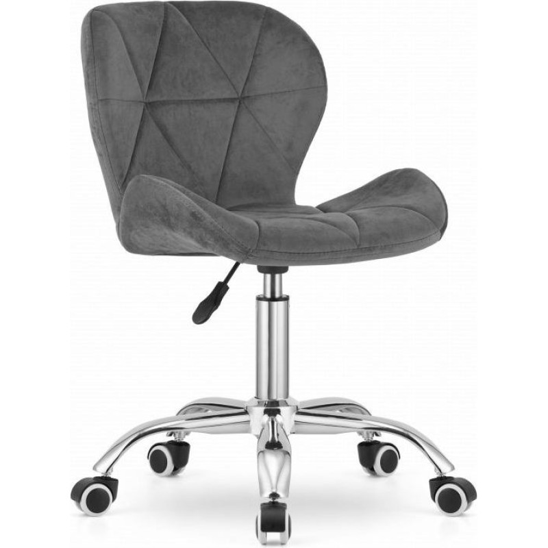 Leobert Swivel Office Chair with Wide Backrest Velvet Grey