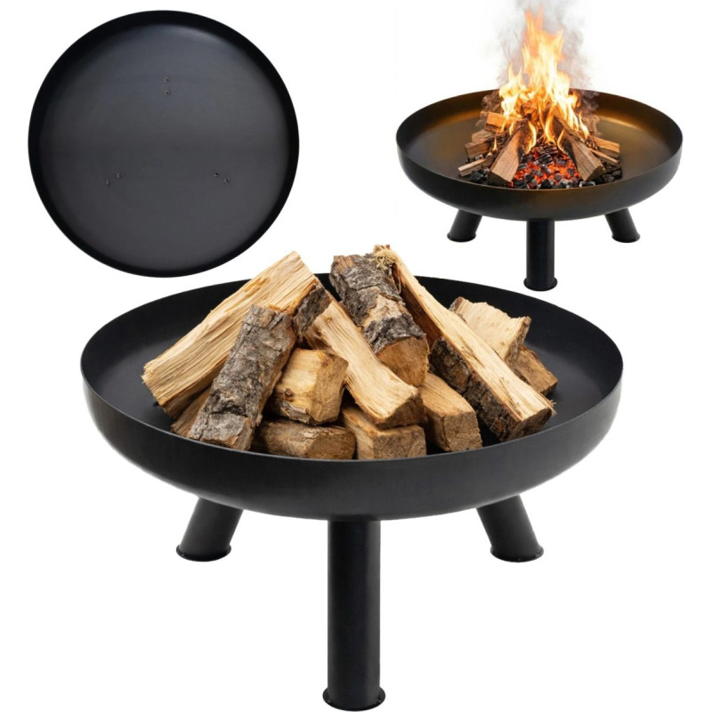 Bauerkraft Duże solidne palenisko ogrodowe żeliwne 60 cm idealne do ogniska