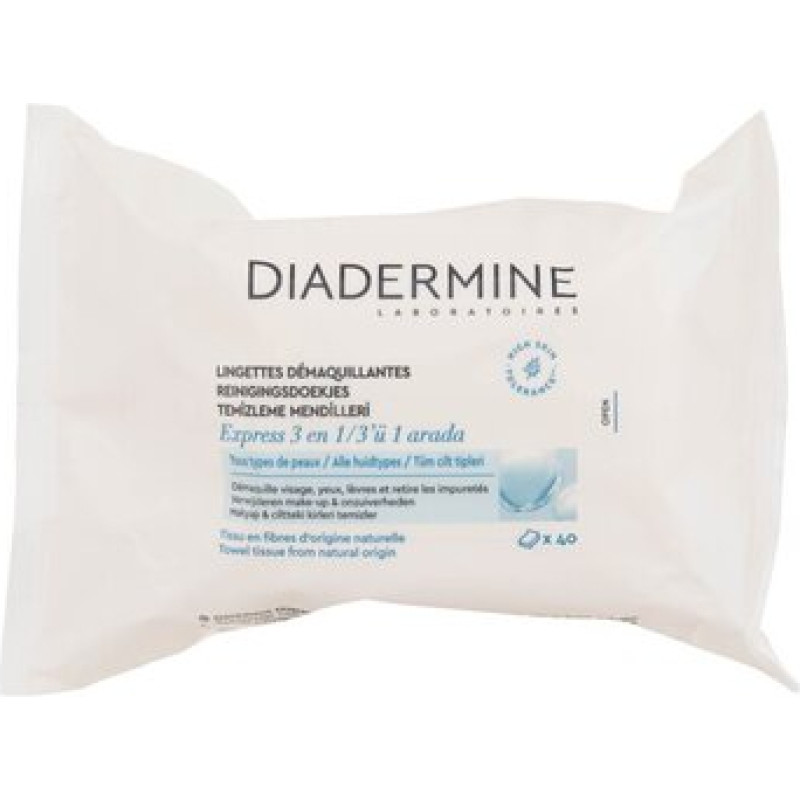 Diadermine Express Fresh 3-In-1 Cleansing Wipes - Čistic&iacute; ubrousky