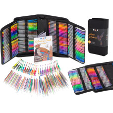 Krāsainas želejas pildspalvas korpusā 120 gab. + 120 uzpildes flakoni