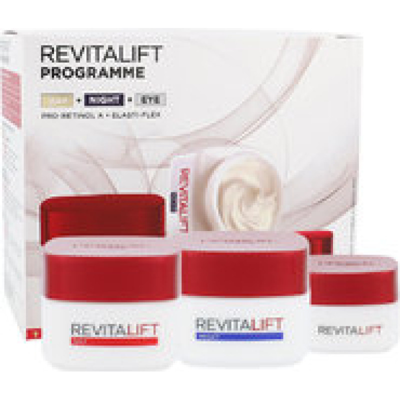 L&acute;or&eacute;al Revitalift Program Day & Night & Eye Creams Set - Gift set of skin care