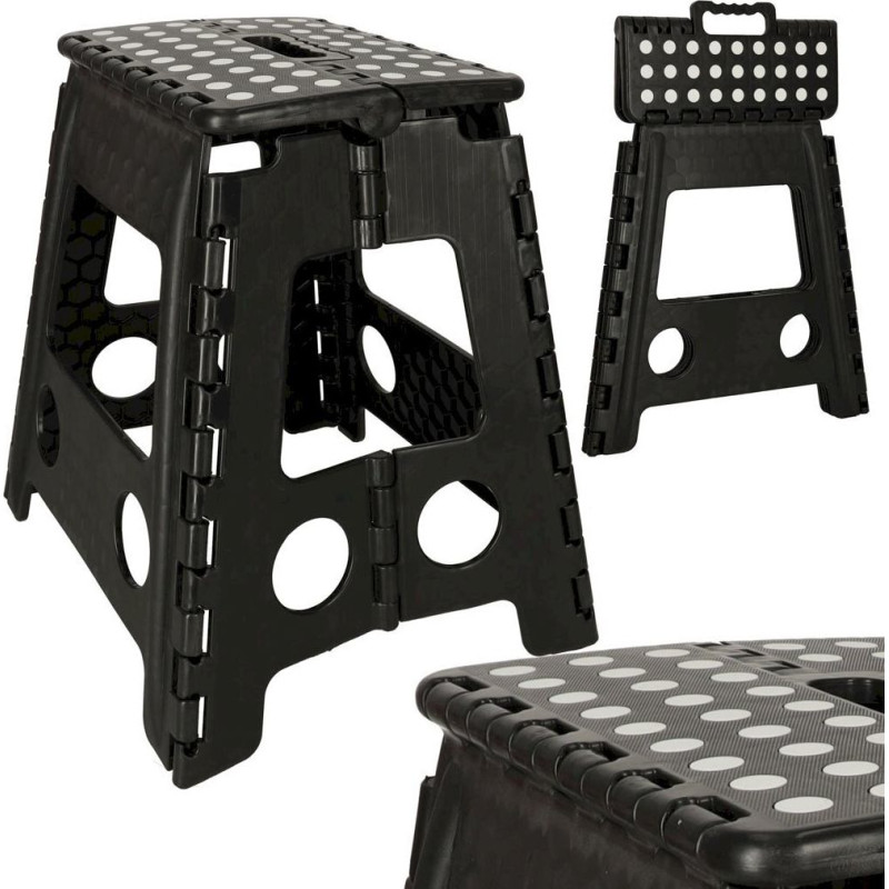 Neslīdošs saliekams krēsls 39 cm melns