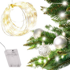 LED dekoratīvais apgaismojums 5m 50LED auksti balts