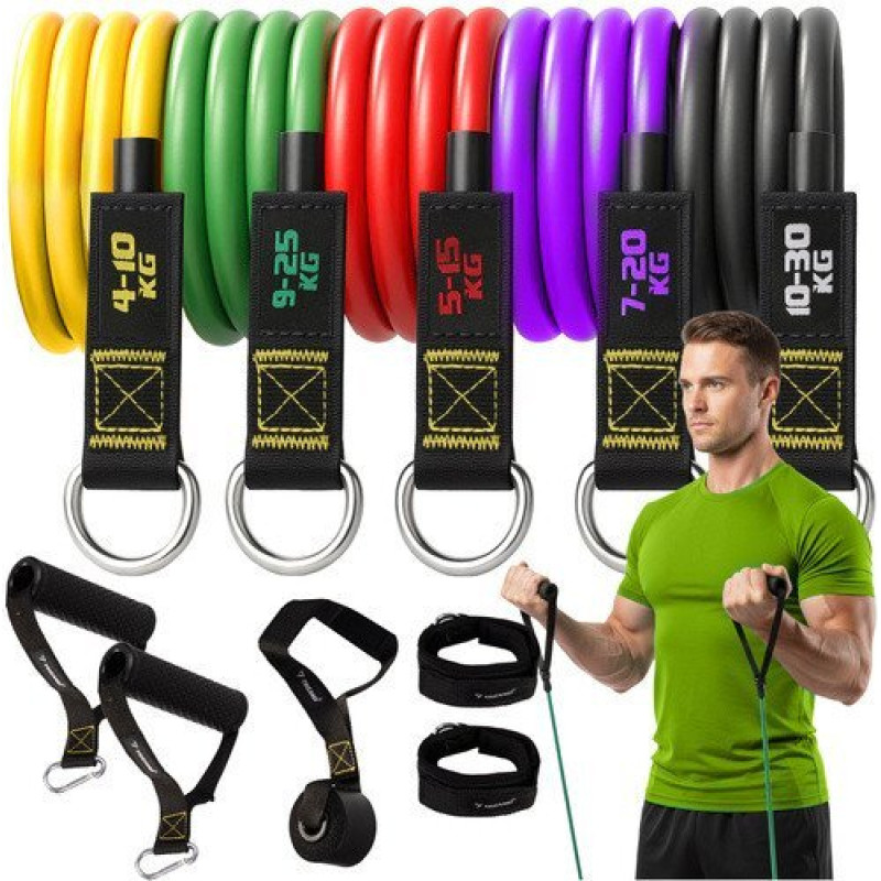Trizand vingrošanas joslu komplekts - 5 gabali, pastiprinātas cilpas