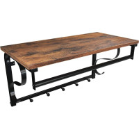 Leobert LOFT wooden shelf with clothes hangers
