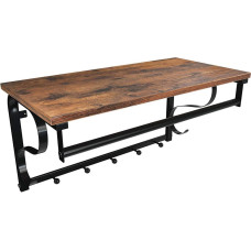 Leobert LOFT wooden shelf with clothes hangers