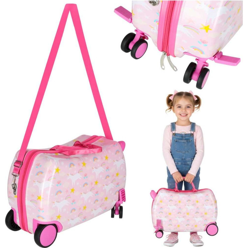Bērnu ceļojuma čemodāns uz riteņiem – vienradža dizains