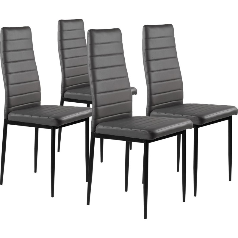 Modernhome Dining and living room chair set, eco-leather, 4 pcs, high backrest, gray, ModernHome