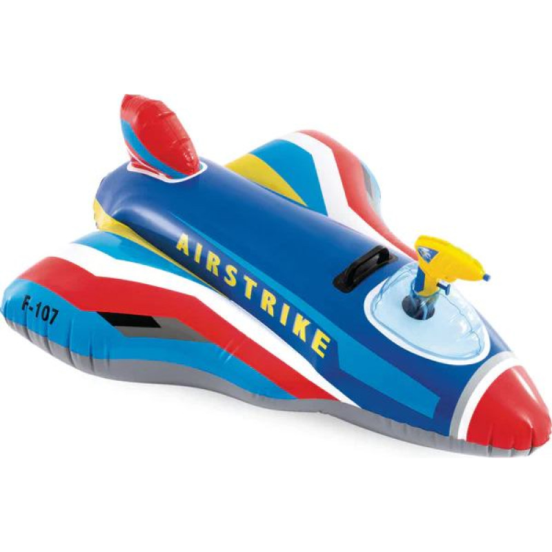 Intex Inflatable fighter jet swim float for children with a water cannon &ndash; INTEX 57531-BLUE