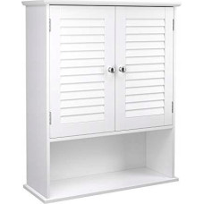 Leobert Wall-Mounted Bathroom Cabinet &ndash; Shelf Unit with Adjustable Shelf White