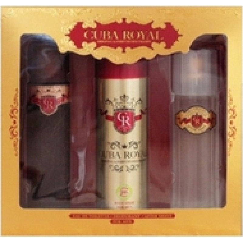 Cuba Royal Gift Set 100 ml EDT, After Shave (after shave) Royal 100 ml and 200 ml Royal deospray