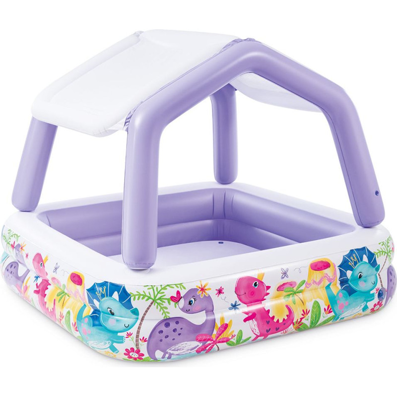 Intex Inflatable children's paddling pool with canopy purple INTEX 57470-DINO