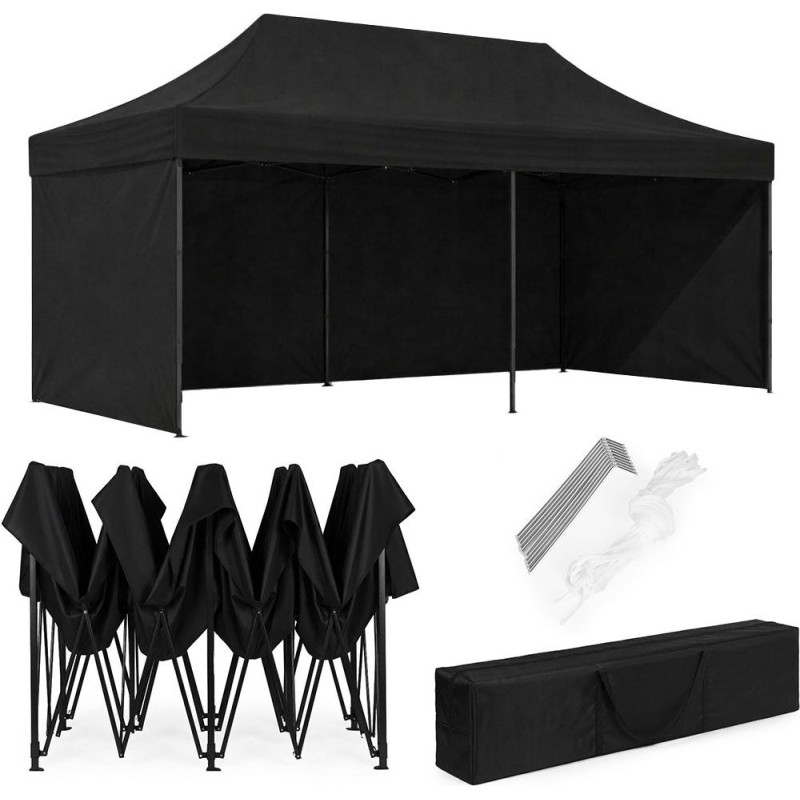 Multigarden Pawilon ogrodowy eventowy automatyczny samorozkładalny namiot 3x6 m czarny MultiGarden