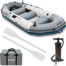 Intex Inflatable Boat Mariner 4 for 4 People with Oars, Pump, Rod Holders and Motor Mount INTEX 68376