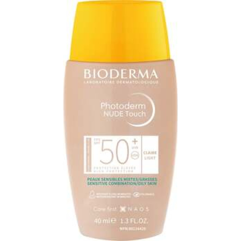 Bioderma Photoderm Nude Touch Fluid SPF 50+ - Protective toned fluid for combination to oily skin
