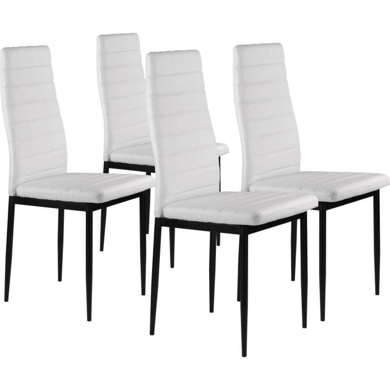 Modernhome Eco-leather chairs for living room and dining room, set of 4, white, ModernHome