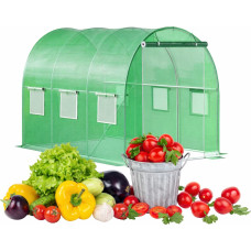 Bauerkraft Szklarnia tunel ogrodowy foliowy 3x2x2 m 6 m&sup2; metalowy stelaż folia UV