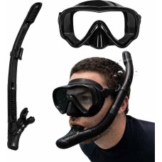Maska do snurkowania okulary rurka fajka zestaw czarny