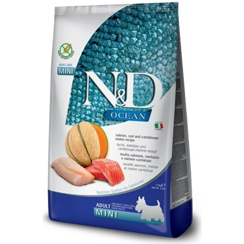 Farmina N&D Mini ar lasi, mencu un melonēm, 2,5 kg