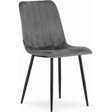 Leobert Upholstered chair, 4 pieces - dark gray velvet