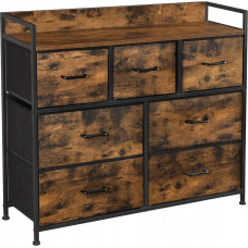 Leobert Chest of Drawers for Bedroom, Living Room, Hallway &ndash; 7 Drawers Rustic Brown